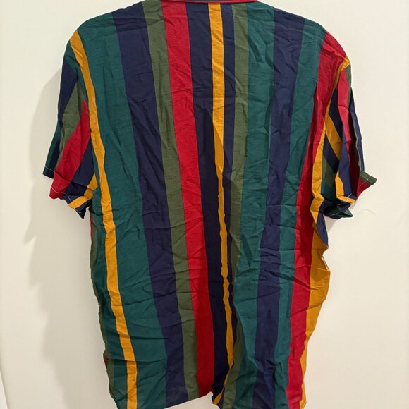 Large Colorful Striped Short Sleeve Shirt - Picture 3 of 3